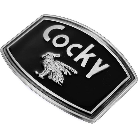 Men's Black/Grey  Cocky Bird Animal Designs Western Cowboy Style Belt Buckles - Picture 3 of 6